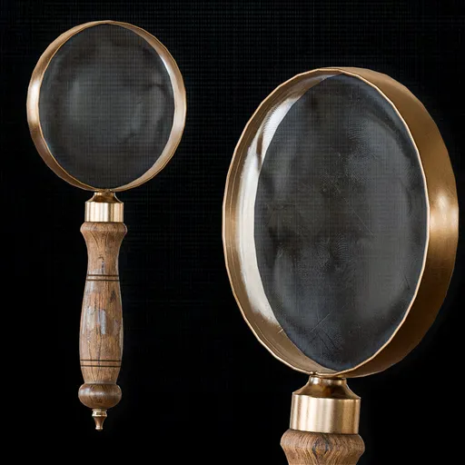 Vintage Magnifying Glass (Low Poly)