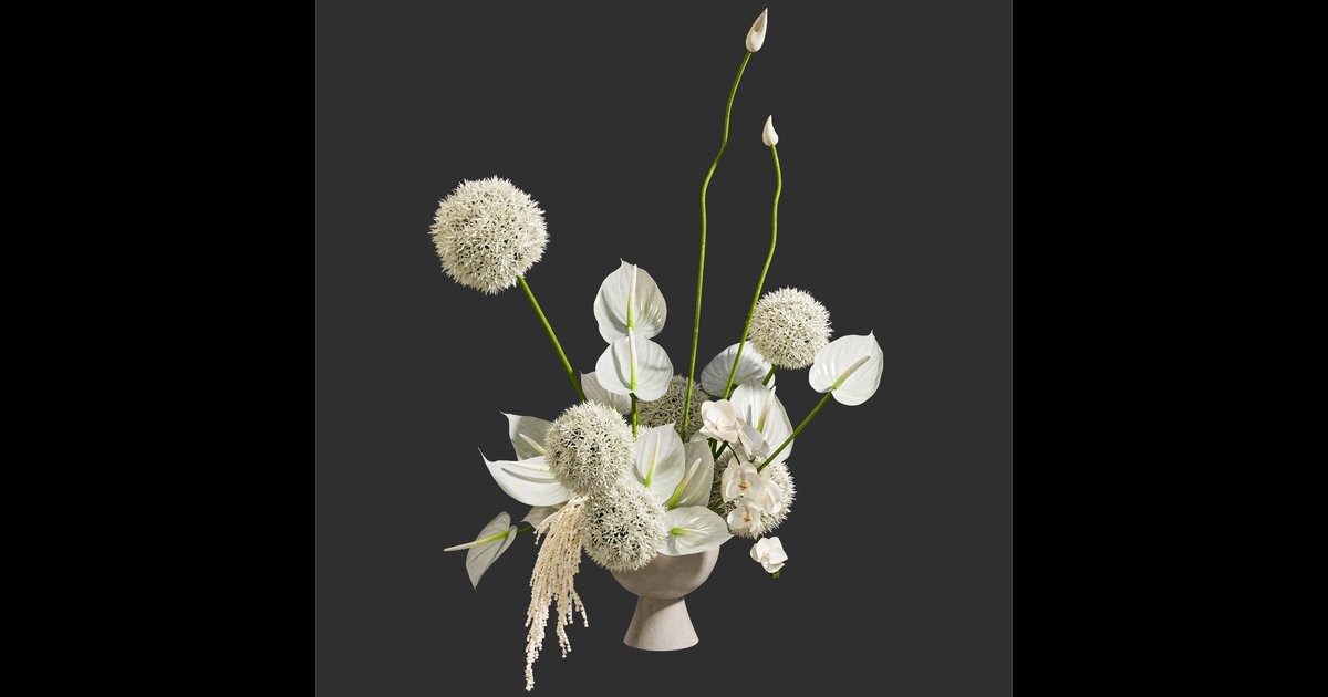 Plants Bouquet in minimal pot | Bouquets models | Blendkit
