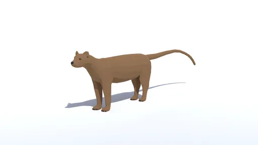 Digital 3D representation of a fossa for Blender, optimized for low-poly renderings and visualizations with separate eye mesh.