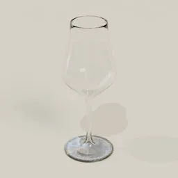 High-quality 3D model of a transparent wine glass, ideal for Blender rendering and tableware visualization.