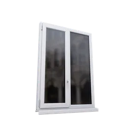 Detailed PVC window 3D model with realistic double glazing and handles, compatible with Blender.