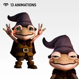 Frog Animated Rigged 3