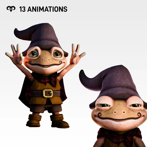 Frog Animated Rigged 3