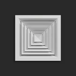 Detailed 3D rendering of a geometric vent model optimized for Blender, showcasing clean architectural design.