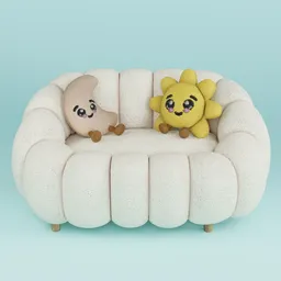 Sofa set with Star and Moon Pillows