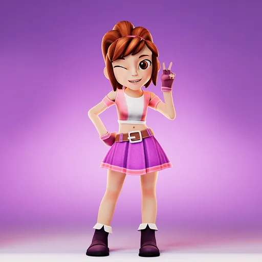 Cartoon Girl Rigged