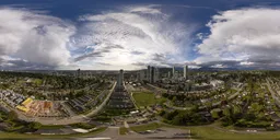 City Buildings Cloudy Evening