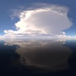 The sea reflected the beautiful sky