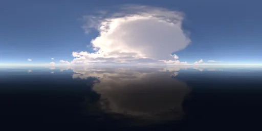 The sea reflected the beautiful sky