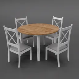 Round White Table Set