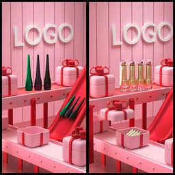 Gift  packing factory loop CGI add