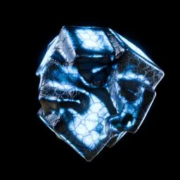 Metallic Cracked Stone With Shining Crystal