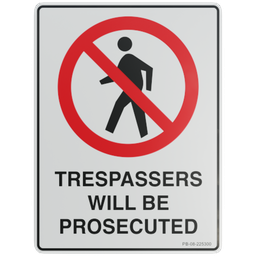 Sign – Trespassers Will Be Prosecuted