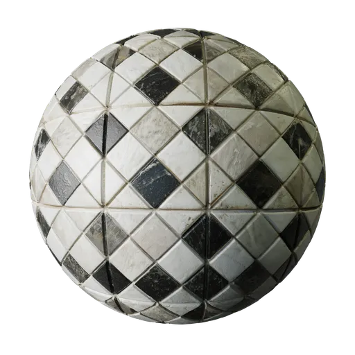 Weathered mosaic tiles