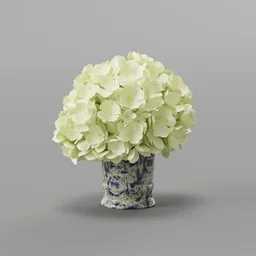 Hydrangea bouquet in Chinoiserie vase