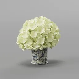 Hydrangea bouquet in Chinoiserie vase