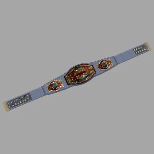 Detailed 3D model of a women's wrestling championship belt with ornate textures and jewels, made in Blender.