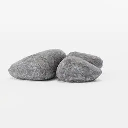 Realistic textured 3D rocks for virtual environment design, compatible with Blender, high-detail mapping.
