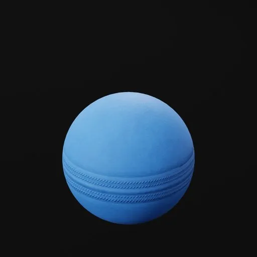 High-quality 3D model of a blue rubber ball with textured detail, compatible with Blender, perfect for sports animations.
