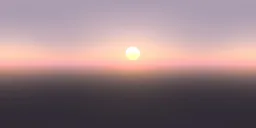 Giant sun on foggy horizon