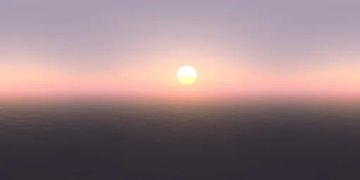 Giant sun on foggy horizon