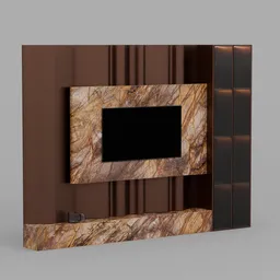 Dark Bronze Media Wall Unit Marble