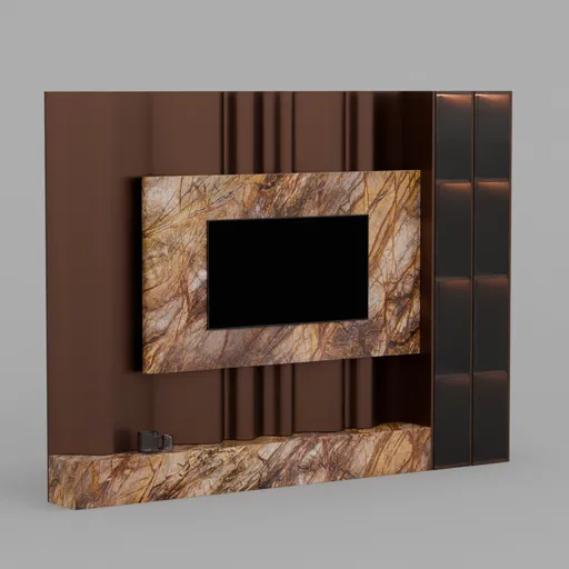 Dark Bronze Media Wall Unit Marble