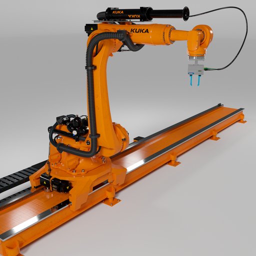 Robot KUKA KR210 rigged amature FREE Robotics models BlenderKit