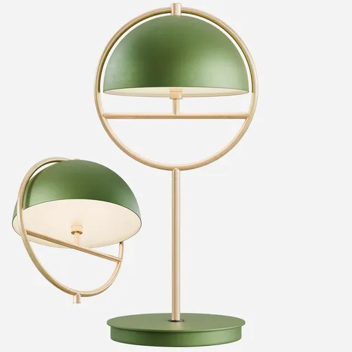 Detailed 3D model of a modern table lamp with unique ring frame, designed for Blender 3D renderings.