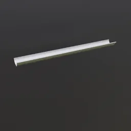 Detailed 3D model of a realistic half-round gutter for architectural renderings in Blender.