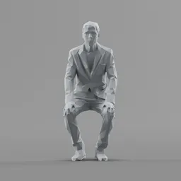 Lowpoly Male Sitting