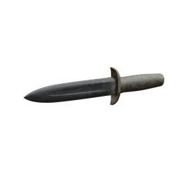 Realistic 3D model of a tactical knife with high-resolution textures, ideal for Blender rendering.