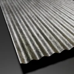 Low-poly 3D corrugated tin roofing with realistic PBR textures suitable for Blender.