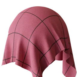 High-resolution red check PBR fabric texture for 3D modeling in Blender and other apps.