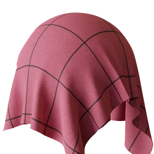 High-resolution red check PBR fabric texture for 3D modeling in Blender and other apps.