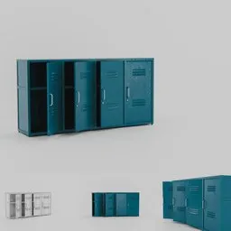 Teal Metal Locker Unit
