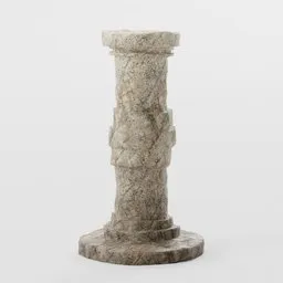 3D modeled ancient-style stone pillar for Blender scenes, textured with realistic stone surface.