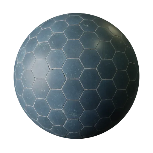 Hexagonal blue tiles