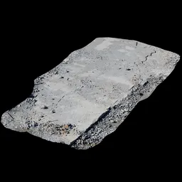 Scan Broken road small rock