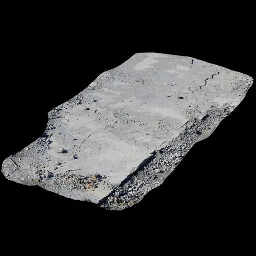 Scan Broken road small rock