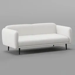 3D low poly model of a modern white Teddy-style sofa created in Blender for architectural renderings.