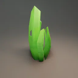 Low-poly 3D grass model for Blender with realistic material, perfect for nature and outdoor scenes.