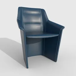 Office Armchair Blue Leather