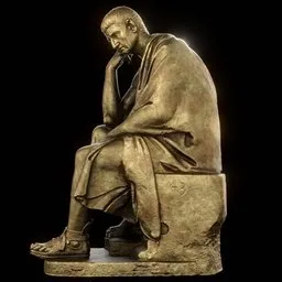 statue of Brass seated philosopher
