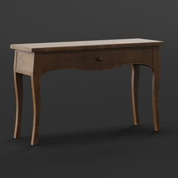 High-resolution detailed 3D model of a classic console table with a single drawer, ideal for Blender 3D projects.