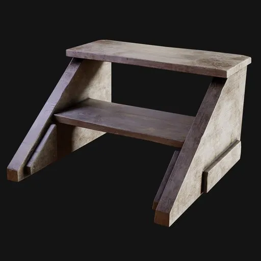 Wooden Workstation Step Ladder White