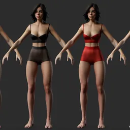 Female Underwear Outfit Character