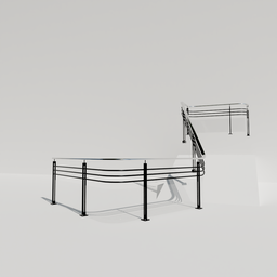 Railing with braces and glass base