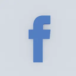 Detailed 3D rendering of Facebook logo for Blender, ideal for industrial exterior design visuals.