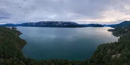 Overcast Sky Mountain Lake
